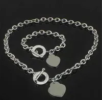 Fashion High version stainless steel initial letter necklace bracelet chains for lady womens Party Wedding Lovers gift jewelry With BOX