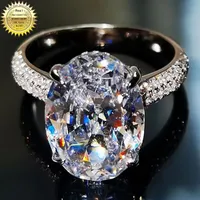 Cluster Rings 10K Au417 White Gold Women Wedding Party Engagement Ring 1 2 3 4 5 Oval Moissanite Diamond Classic Trendy Elegant