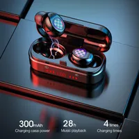 Più nuovo TWS Bluetooth Touch Control Auricolare Auricolare senza fili Cuffie auricolare Impermeabile 6D Stereo Sport Musica 300mAh Batteria 28 ore Ascolta Tempo Ture Riduzione del rumore