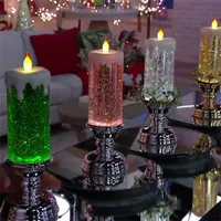 Rechargeable Colour Electronic Led Waterproof Candle With Glitter Color Changing Led Water Candle Hogard 5379 Q2