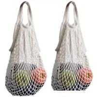 Sacs d'épicerie de cordes de coton réutilisables Maille produit des sacs de légumes à fruits pour faire du shopping extérieur en stock xu