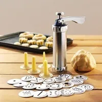 Moldes de Biscoito Fazendo Maker Bomba Imprensa Máquina De Bolo Decoração 20 Moldes + 4 Bicos Cookie Tools Cookies Moldes Novo A34