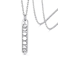 Hängsmycke Halsband Kedjor Propro Sterling Silver Moon Phases Halsband för kvinna Flickor Customizable Delikat Presentförpackning CP670