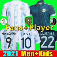 الأرجنتين كرة القدم جيرسي المشجعين واللاعب النسخة 2021 كوبا أمريكا ميسي dybala أجويرو قميص كرة القدم الرجال + أطفال مجموعات مجموعات 20 21