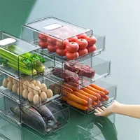Drawer Refrigerator Storage Box Stackable Fridge Organizer for Kitchen Pantry Cabinet Fruit Vegatable Freezer Bins 211102