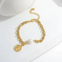 Braccialetti di fascino geometrica del ciondolo del ciondolo della moneta bracciale vintage braccialetti di fascino braccialetti regolabili braccialetto gioielli per le donne regalo link,
