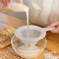 100/200/400 Mesh Itchen Cuchara de filtro de nylon de la cocina de la cocina para la leche de soja Herramientas de pastelería para hornear reutilizables