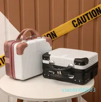 한국어 휴대용 14 인치 가방 화장품 저장 트롤리 케이스 여행 화장품 휴대용 가방 ABS 스크래치 증거