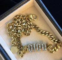 Moda Gold Letters Gelado Cadeia Colar Colares para Mens Lady Mulheres Partido Casamento Amantes Presente Jóias de Noivo para Noiva com Caixa