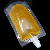 100ml 200ml 300ml Stand up Plastic Drink Bottle Packaging Bag Spout Bags for Beverage Liquid Juice Milk Wedding Party Drinking with Nozzle