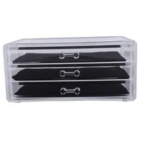 Sf-1005-1 Plastic Storage Rack 3 Large Transparent Drawers For Small Articles Cosmetics Cosmetic Bags & Cases