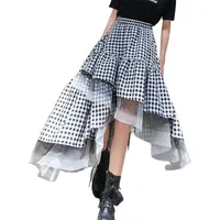 Jupes noires et blancs jupe en tulle femmes en couches irrégulières 2021 Fashion d'été Vêtements pour femmes coréennes
