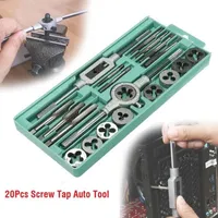Professional Hand Tool Sets Sunshine 20Pcs Set Metric Tap And Die Set M3-M12 Screw Thread Plugs Straight Taper Reamer Tools