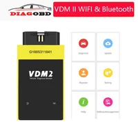 Czytniki kodu Skanowanie Narzędzia 2021 OBD2 UCANDAS VDM2 Pełny system V5.2 Bluetooth / WiFi VDM II dla Androida 2 OBDII Scanner PK EasyDiag Aktualizacja Free