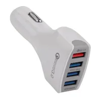 Fast Quick Charge Accessories Portable LED Indicator 4 USB Port Chargers Adapter Socket Mobile Phone Mini Car Charger Universal 12-24V Fast 7A Tablet