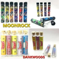 Moonrock Glasrohre Dankwoods Leere Flasche 20 * 120mm Glasröhrchen Verpackung Moonrock-Gelenke Pre-Roll-Paket OEM-Aufkleber für Trockenkräuter 1Lot = 250 stücke