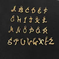 26pcs/lot From A to Z Grace Moments Initials Alphabets Pendants Stainless Steel Gold Letter Whole 26 Letters Charm DIY Jewelry 210720