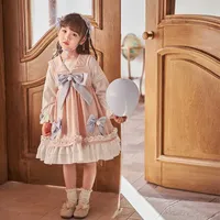 Ragazze spagnole Dress Beb By Birth Birthday Party Abiti Bambini Bow Ball Gown Girl Girl Lolita Princess Robe Infant Spagna Abbigliamento 210615