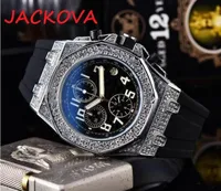 Beroemde Alle Diensten Werken Klassieke Designer Horloge Luxe Mode Crystal Diamond Men Horloges Grote Dial Man Quartz Klok Stopwatch