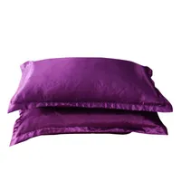 Cuscino 2pcs Luxury Waving Silk Silk Pillowcases Copertura multicolore Solid Plain 48 * 74cm