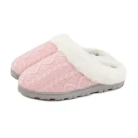 Slippers Women Knitted Warm Plush Non-Slip House Slipper Ladies Comfortable Concise Indoor Home Shoes Women's Footwear Plus Size