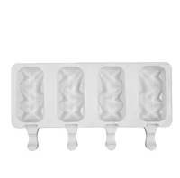 Silikon-Eis-Formen 4 Zellwürfel-Tablett Kakekeisform Popsicle Maker DIY hausgemachte Gefrierschrank Lolly Mold Cake Pop Tools BBNDW