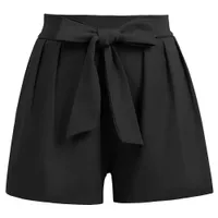 Grace Karin shorts femininos verão casual solto apto elástico cintura cinto decorado shorts cor sólida bolsos de cor harem shorts hot novo x0320