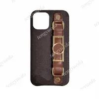 Fashion Classic Designer Casos para iPhone 13 12 11 Pro Max Xs XR XSMAX 7 8 Plus Top Quality Leather Wristband Capa de celular de luxo de 13Promax