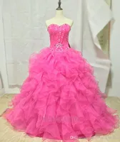 Quinceanera Abiti Abiti da ballo con ruffli in organza Tiered Broying Sweet 15 16 Dress Prom Party Stock