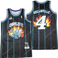 ＃4 Dreamville Xシャーロットバスケットボールジャージーメンズステッチブラック最高品質シャツS-XXXL