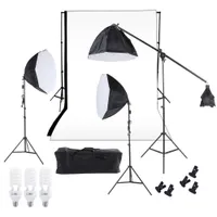 Fotografie Studio Beleuchtung Kit Softbox Foto Studio Videoausrüstung Kulisse Cantilever Licht Ständer Birnen Tragen Tasche