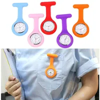 Relojes de pulsera Moda de silicona Enfermeras Relojes Brooche Túnica FOB Pocket Relojes de dial de inoxidable con batería libre