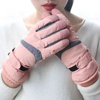Textile Women Winter Touch Screen Thicken Warm Water Proof Gloves Non-slip Stretch Men Solid Color Glove Imitation Wool Full Finger Outdoor Skiing Cycling ZXFEB1329