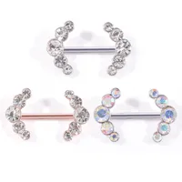 Anello simmetrico del capezzolo del capezzolo del seno del diamante europeo gioielli piercing in acciaio inox