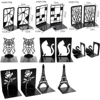 Jewelry Pouches, Bags Creativity Tree Shadow Book Stand Bookshelf 1Pair Retro Personality Metal Bookend Trend Simple Cosplay Gift Collection