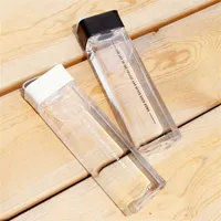 Kare İçme Su Şişesi Çevre Dostu Taşınabilir İçecek Şişeleri Botellas Para Agua Bouteille Eau Gourde Spor Drinkfles Tazas 211122