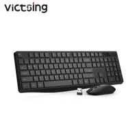 VICKSING PC230 Kablosuz Klavye ve Fare Seti 2 1 USB Alıcı 104 KeyCaps Klavye 1600 DPI Mouse Sessiz Mac Win için Tıklayın