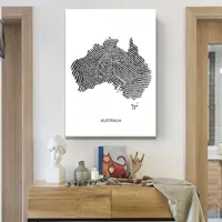 Pinturas Mapa de la ciudad famosa Australia huella dactilar printcanvas pintura arte de arte de pared imágenes de color blanco carteles y estampados de la sala de estar en casa dec.