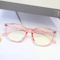 أزياء النظارات الشمسية إطارات 2021 خمر نظارات شفاف المرأة جولة البلاستيك الرجال الصلبة النظارات البصرية واضح النظارات وهمية الإطار كوم