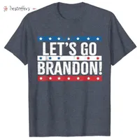 Vamos ir Brandon US Flag Cores Vintage T-Shirt Homens Roupas Gráfico Tees BN17