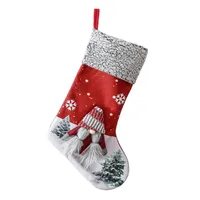 クリスマスの装飾1ピース布ストッキングホリデーギフトホルダークリスマスツリードロップ装飾品フェイスレイトサンタソックスキッズベッド吊り下げ靴下