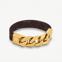 Hauteur Qualité 316L Acier inoxydable Lock Verrouillage V Bracelets Bracelets Pultsiras Bracelet en cuir pour femmes / hommes bijoux