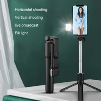R1S Selfie Stick Beauty Fill Light Tripod for iPhone 8 11 12 Pro BT SelfiTtick ل Xiaomi Huawei حامل الهاتف المحمول