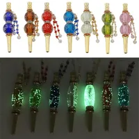 Glühen Leuchtende Shisha-Tipps Noctilucent handgefertigte Arabisch abnehmbar eingelegte Schmucksachen-Legierungs-Hukahn-Kopf-Mund-Stück Dabber-Filter-Mundstück A28