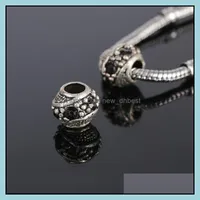 Charms Jewelry Findings & Components Little Loose Beads Natural Stone Gemstone Spacer Bead European Style 925 Sterling Sier Plating Openwork