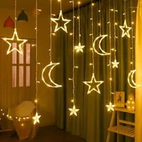 Parti Dekorasyon Ay Yıldızı LED Işık Dize Eid İslam Müslüman Doğum Günü Dekorasyonu Al Adha Ramazan Paskalya Düğün
