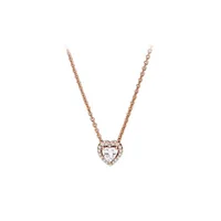 18k corazón colgante collar cz diamante brillante cadena de estrella artículo original en caja Pandora 925 Sterling Silver Men's Y Women's Set Regalo