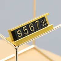 Helftophalter Preis Cube Tags Label Einstellbare Zahl mit Metallrahmenständer