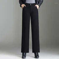 Véritable Laine Femmes Pantalon High Taille Automne Hiver 2021 Fashion Simple Pantalon Féminin Lâche Spodnie Damskie ZJT1372 Capris pour femmes