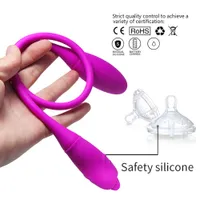 Nxy Sex Vibrators Masturbators Double Dildo Anal Vibrator Toys Men Women Clitoris Stimulator Tong Butt Plug Vibrating Eggs Adult Chargeable Masturbator 1013